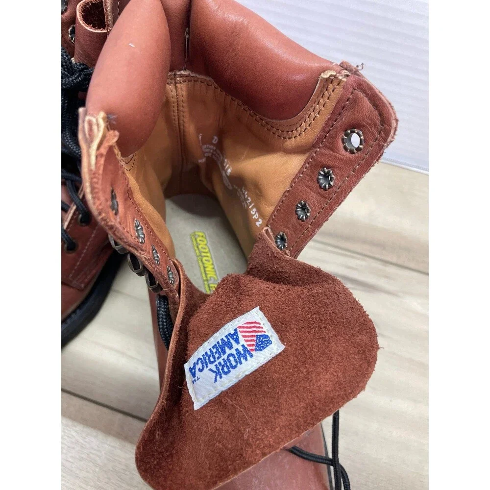 Work America lace up 8” logger work boot 7D